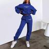 Damen Letter Print Kapuzenpullover Fleece Jogginghosen Set Lässiges Komfort-Outfit Tägliche Kleidung