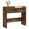 Console Table Smoked Oak 90 x 35 x 80 cm Wood Based Material