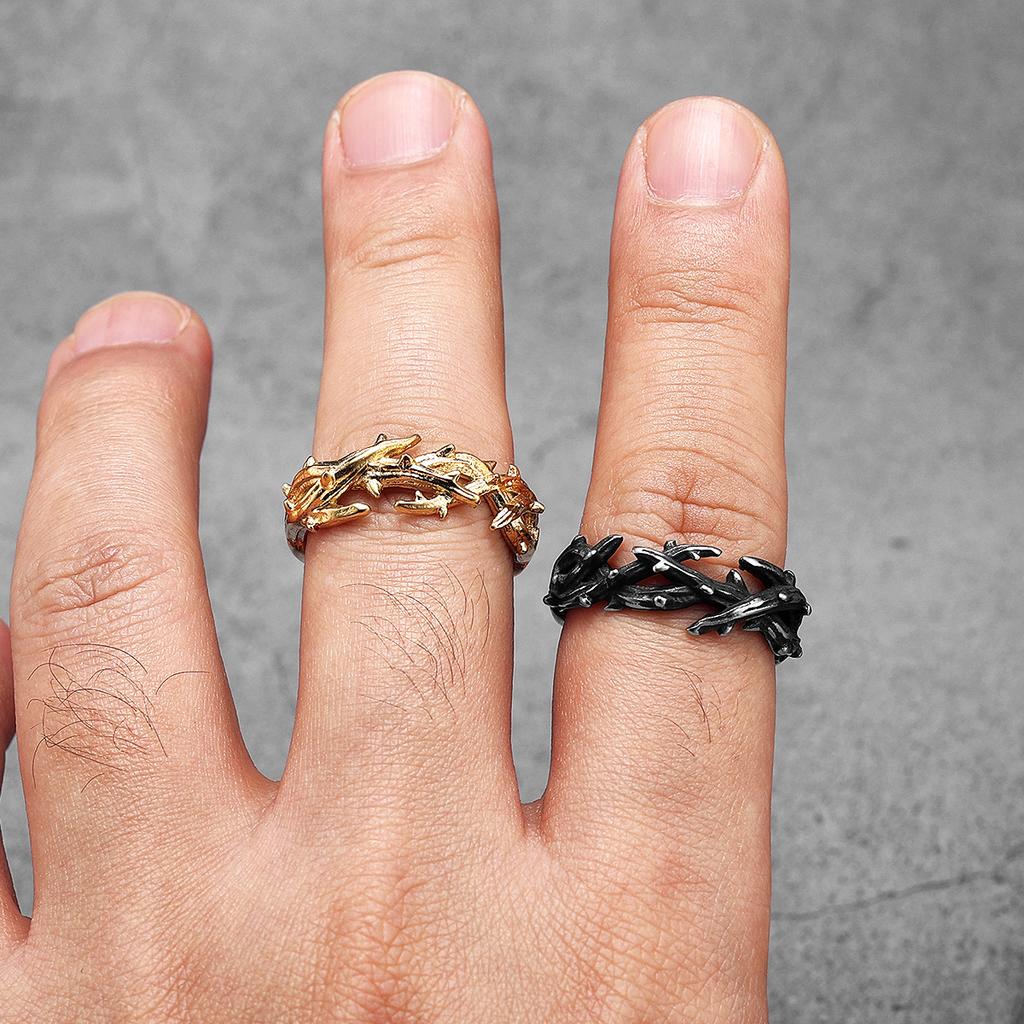 Thorn Crown Retro Stainless Steel Men Rings Punk New In For Male Women  Jewelry Creativity Gift  Dropshiping