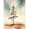 Watercolor Foggy Forest Mountain Trees Pine Posters and Prints Canvas Painting Green Wall Art Picture for Living Room Home Decor