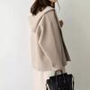 Women's Short Loose Fit Hooded Wool Coat - Korean Style, Solid Color, Petite, Casual, Autumn/Winter. In Stock, Ships Same Day.