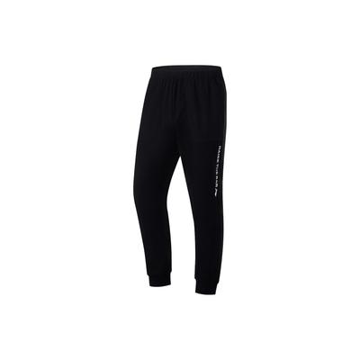 Fitness Series Snug Mid-Waist Solid Color Cool-Knit Sports Pants Men Bottoms Black AKYT077-1