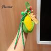 Good Luck Keychain Crocheted Corn for Backpacks, Handmade Keyring with Bell Portable Charm & Blessing Tag, Simulated Vegetable Bag Pendant