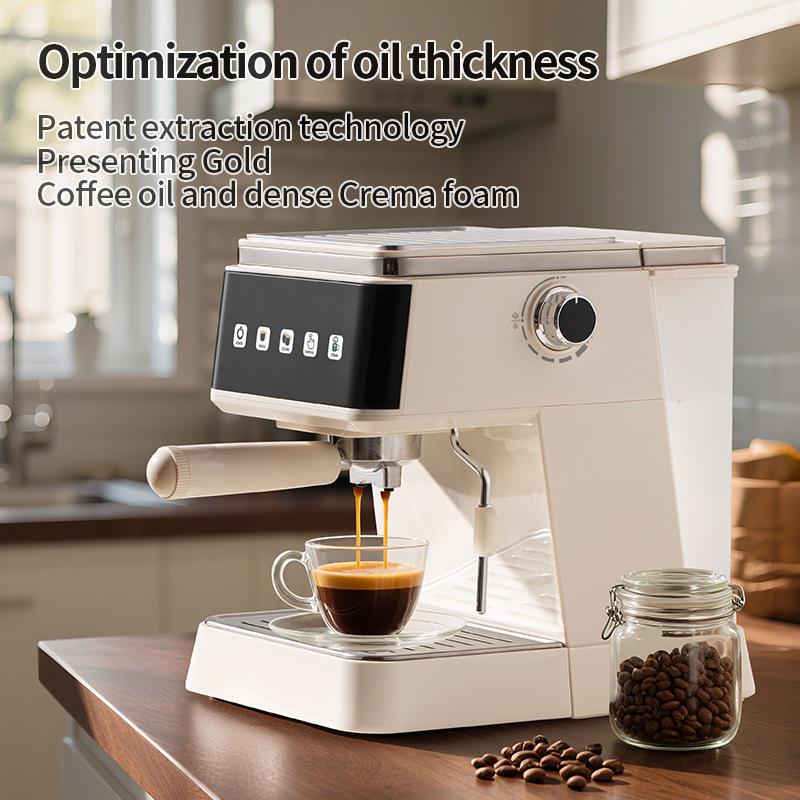 Nowy włoski półautomatyczny ekspres do kawy z ekstrakcją pod wysokim ciśnieniem i spieniaczem do mleka do użytku domowego