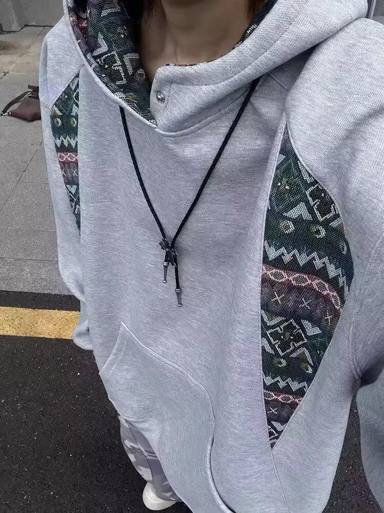 2025 Men's Plus Velvet Heavyweight Hoodie - Trendy American Lazy Style, Loose Fit, Perfect for Couples in Spring & Autumn.