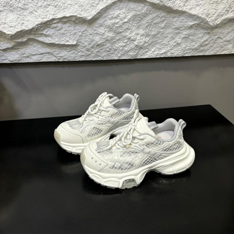 Leather thick-soled thin-mesh dad shoes women's summer new European version mesh yarn breathable and versatile casual sports shoes tide