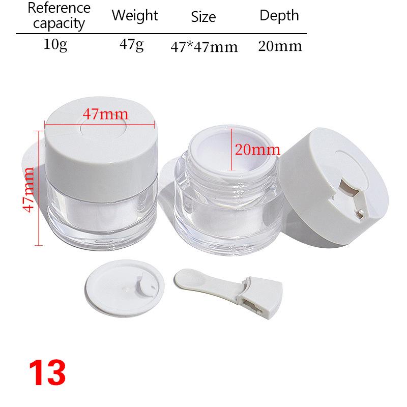 1Pcs Plastic Cream Jar With White Liner Cream /Lotion Bottle Cosmetic Container Refillable Bottles With Spoon