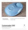 Melamine Divided Plate with Vinegar Dish for Dumplings, Shrimp, Cold Dishes, Snacks.
