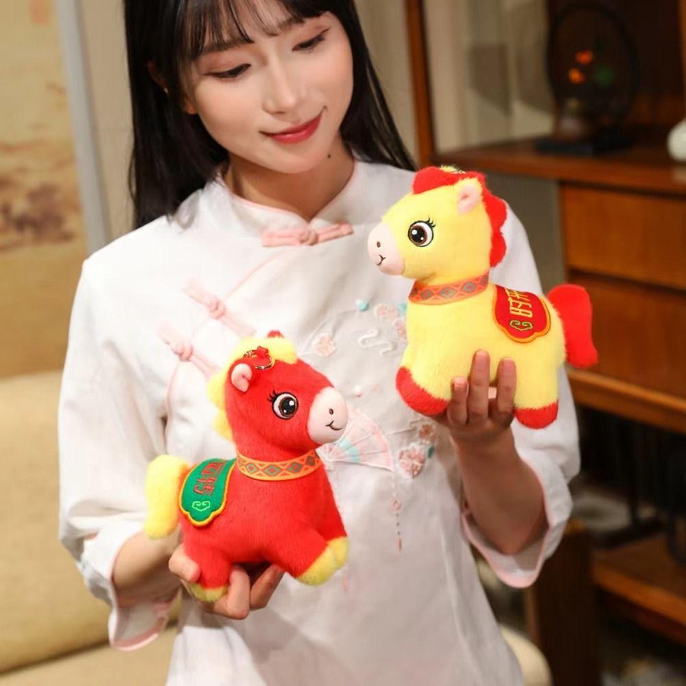 PP Cotton Mascot Horse Plush Keychain Soft Chinese Horse Plush Doll Chinese New Year Gift