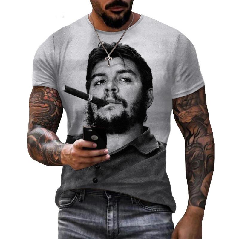 Ανδρικό T-Shirt με Γραφικό Che Guevara 3D Ρούχα Μόδα Harajuku T-Shirts Αναψυχής Λαιμόκοψη O Κοντομάνικο Πουλόβερ Καλοκαιρινά Φαρδιά Μπλουζάκια