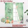 2D Flat Printing 2pcs Window Treatment Curtains Easter Bunny Flowers Eggs Digital Printed Polyester Drapes Birthday Party for