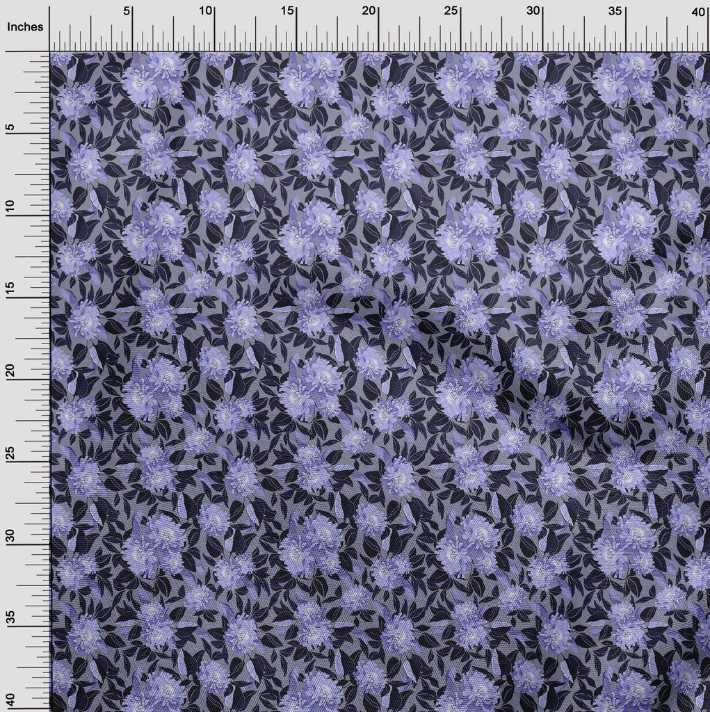 oneOone Cotton Flex Bluish Violet Fabric Florals Sewing Fabric By The Yard Printed Diy Clothing Sewing Supplies 40 Inch