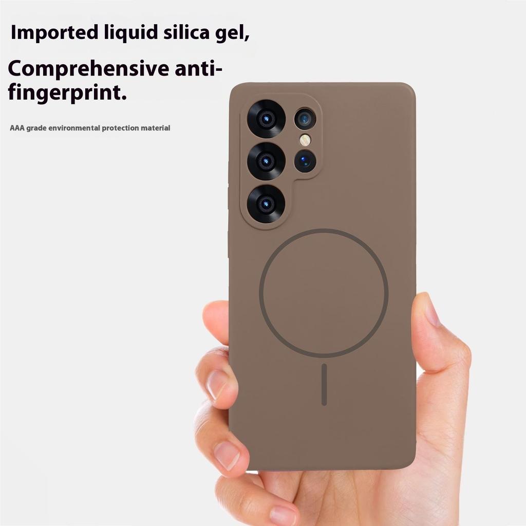 Bulk Purchasing For Samsung Galaxy S25 Ultra Magnetic Case Liquid Silicone+PC Phone Back Cover