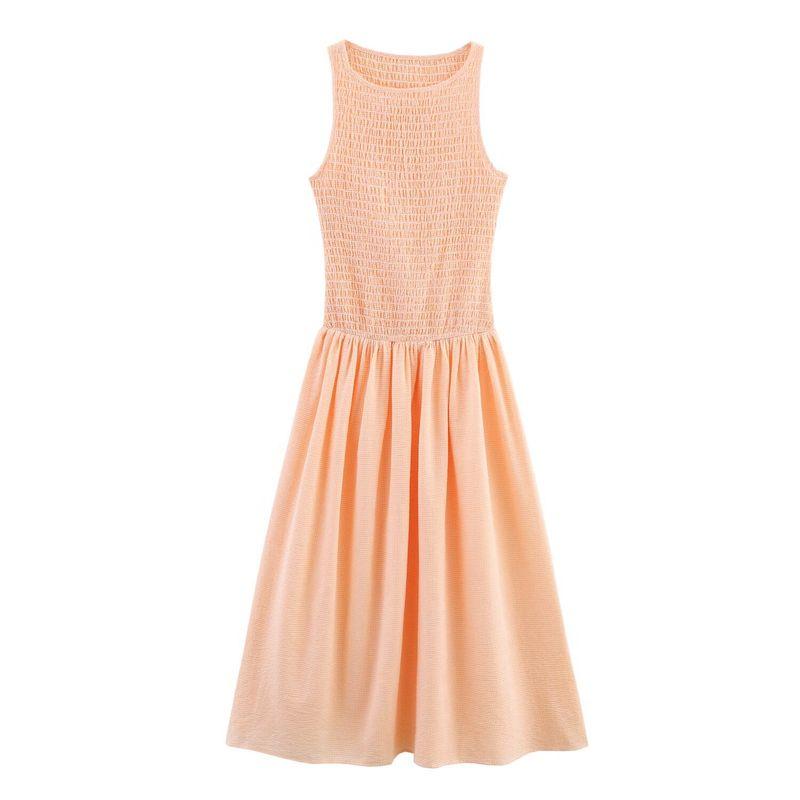 Kaslead New Arrival Women's Clothing Fashion Style Fashion Minimalist Gingham Midi Skirt Dress 3067329