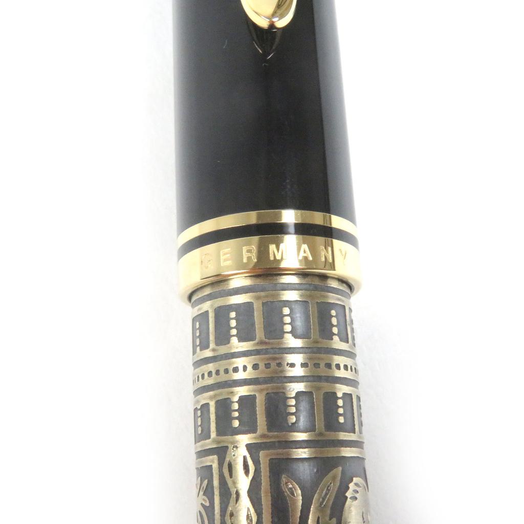 Excellent PERIKAN Fountain Pen Souvern Big Toledo Cap Type Black Gold 18K Used