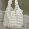 Folded Bubble Puff Bag Girl Shoulder Hand Carry Work Bento Bag Tide Large Capacity Cloud Underarm Tote Bag