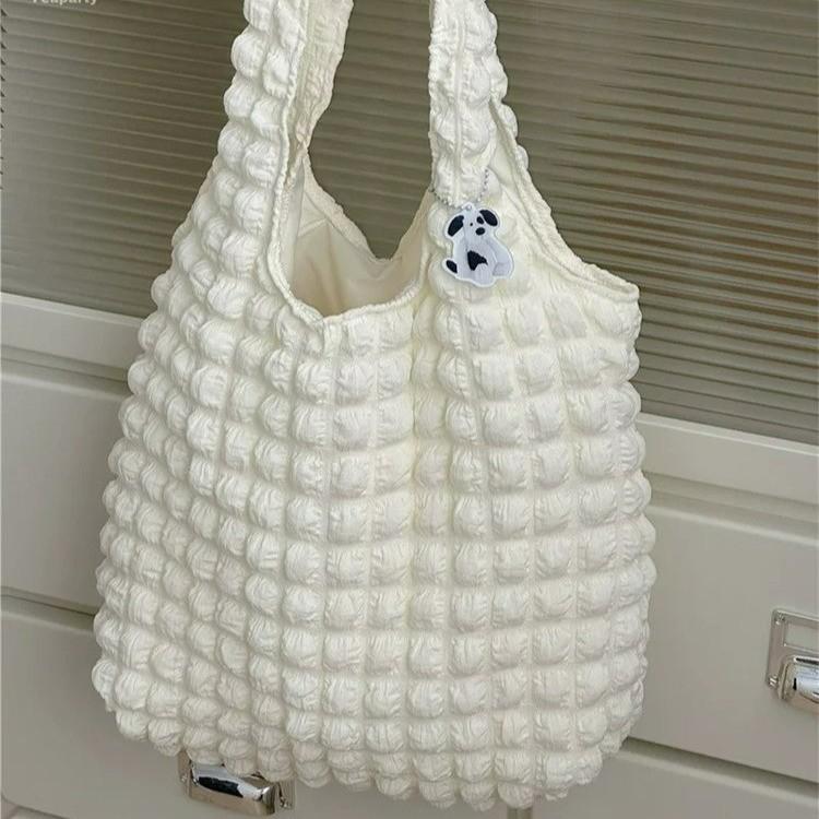 Folded Bubble Puff Bag Girl Shoulder Hand Carry Work Bento Bag Tide Large Capacity Cloud Underarm Tote Bag
