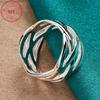 S925 Sterling Silber verschlungener Ring Retro ethnischer Stil Geeignet für den täglichen Gebrauch Valentinstags- und Muttertagsgeschenke