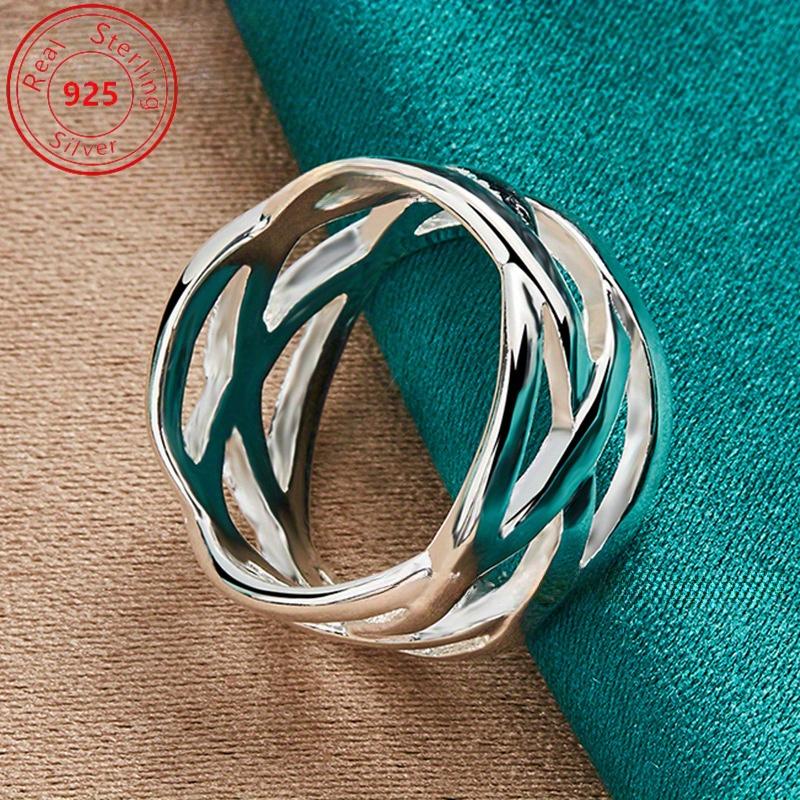 S925 Sterling Silber verschlungener Ring Retro ethnischer Stil Geeignet für den täglichen Gebrauch Valentinstags- und Muttertagsgeschenke