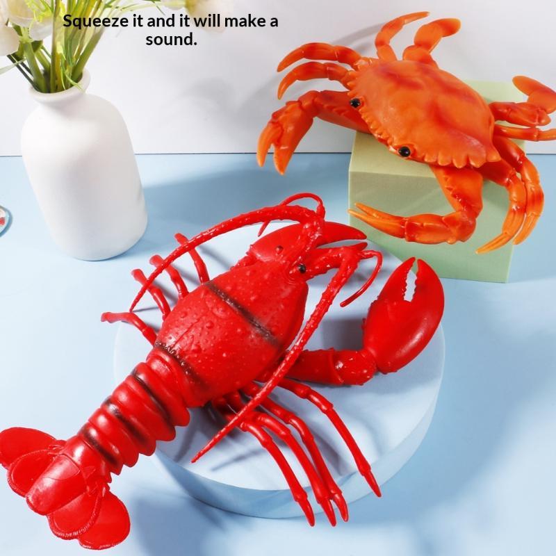 Non Toxic Soft Pvc Squeaky Crab Lobster Toy Realistic Sound For Kids Bath Time Pretend Play