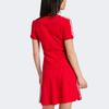 Adidas Originals Three Stripe Color Block V-Neck Slim Fit Short Sleeve T-Shirt Women Tops Red IR8116