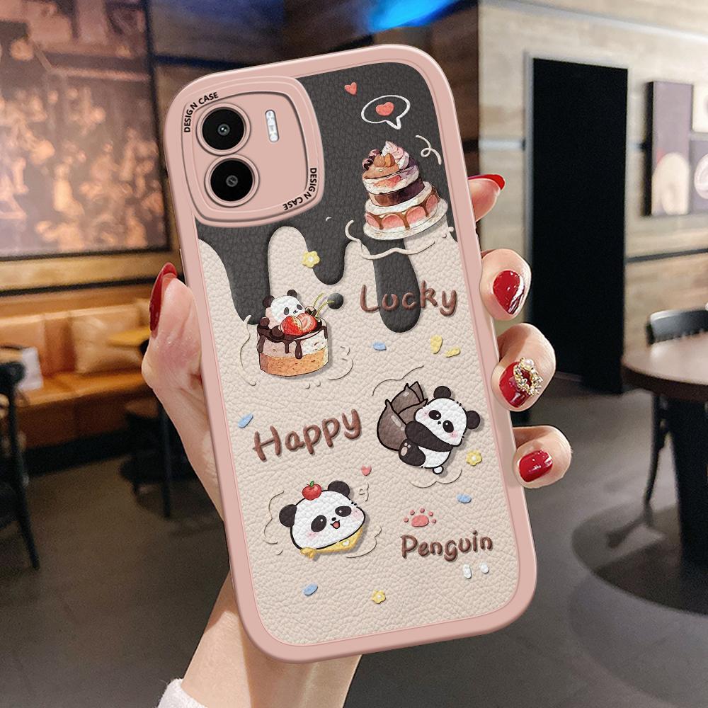 

Чехол для телефона из искусственной кожи с милым тортом и пандой для iPhone 15 14 13 12 Pro Max Samsung Galaxy S23 Ultra S20 FE A52 Redmi Xiaomi POCO, мягкий чехол Samsung A54 5G