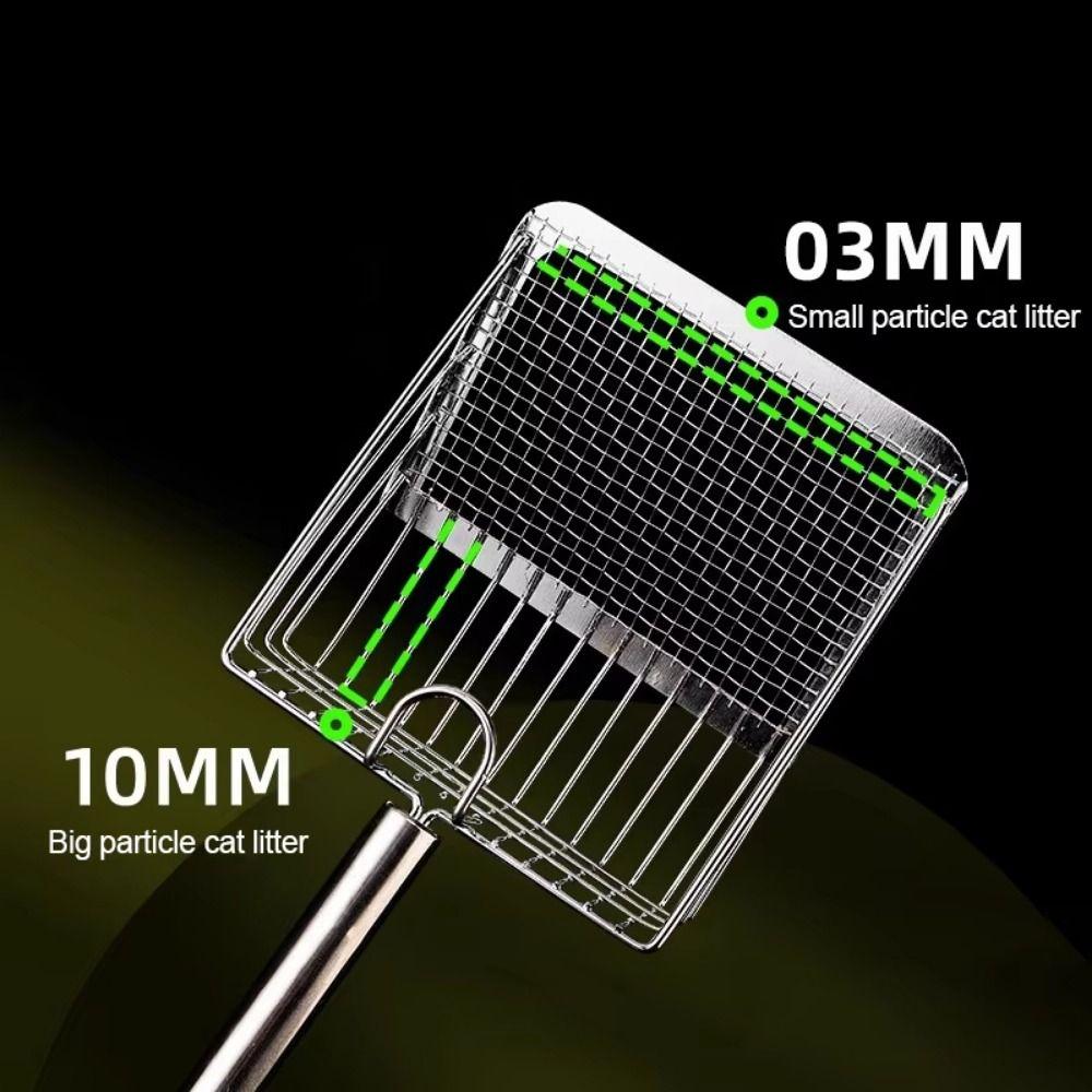 Ergonomic Handle Metal Cat Litter Scoop Non Stick Pets Poop Sifting Tool  Kitten Care