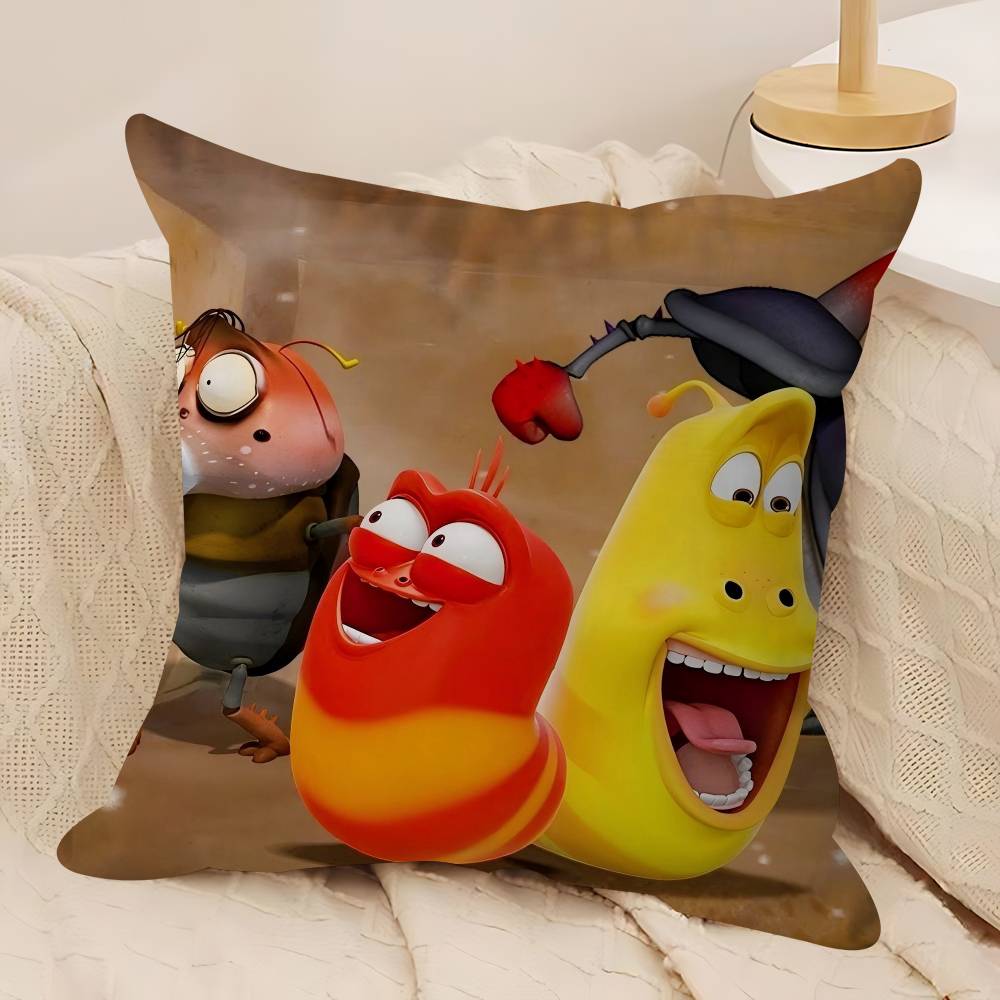 CUTE Cartoon L-Larva Pillow Case Removable Washable Cushion Cover – All-Season Soft Linen