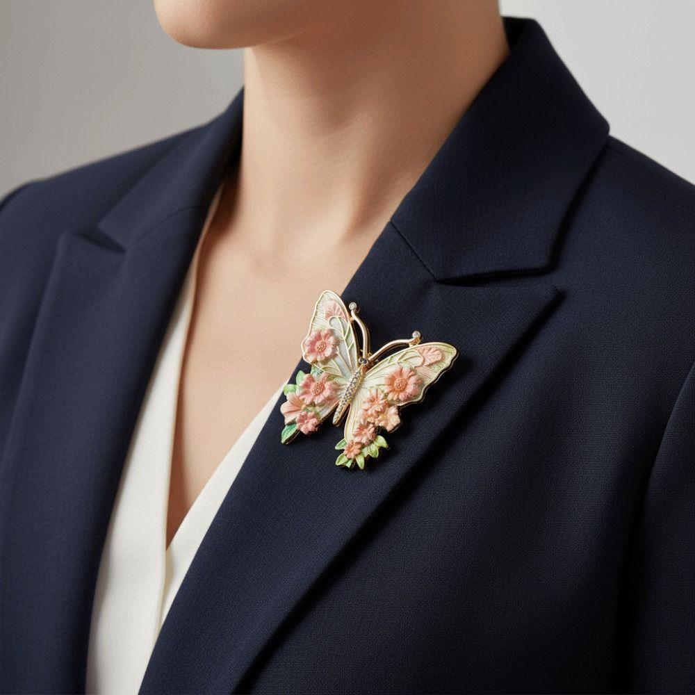 Enamel Cloisonne Butterfly Badge Jewelry Enamel Lapel Pin  Girl Jewelry