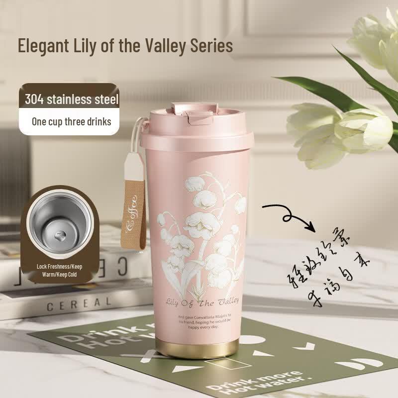Floral Insulated Temperature Control Travel Mug