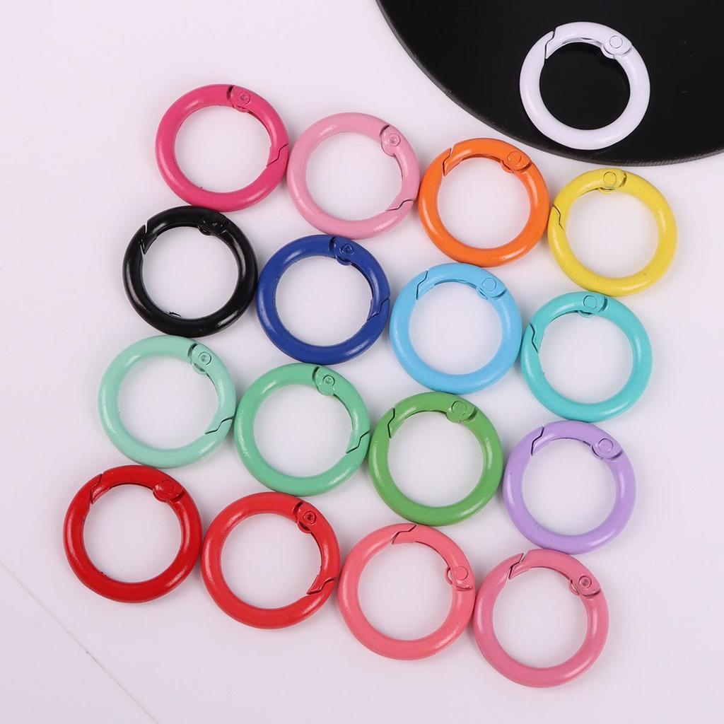 24mm Candy Color Round Metal Keychain - Handmade Spray Painted DIY Jewelry Accessory, Available In Multiple Colors