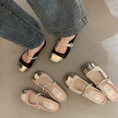 Gentle Fairy Wind Half Slippers Female Spring 2024 New French Temperament Elegant with Skirt Soft Sole Evening Shoes