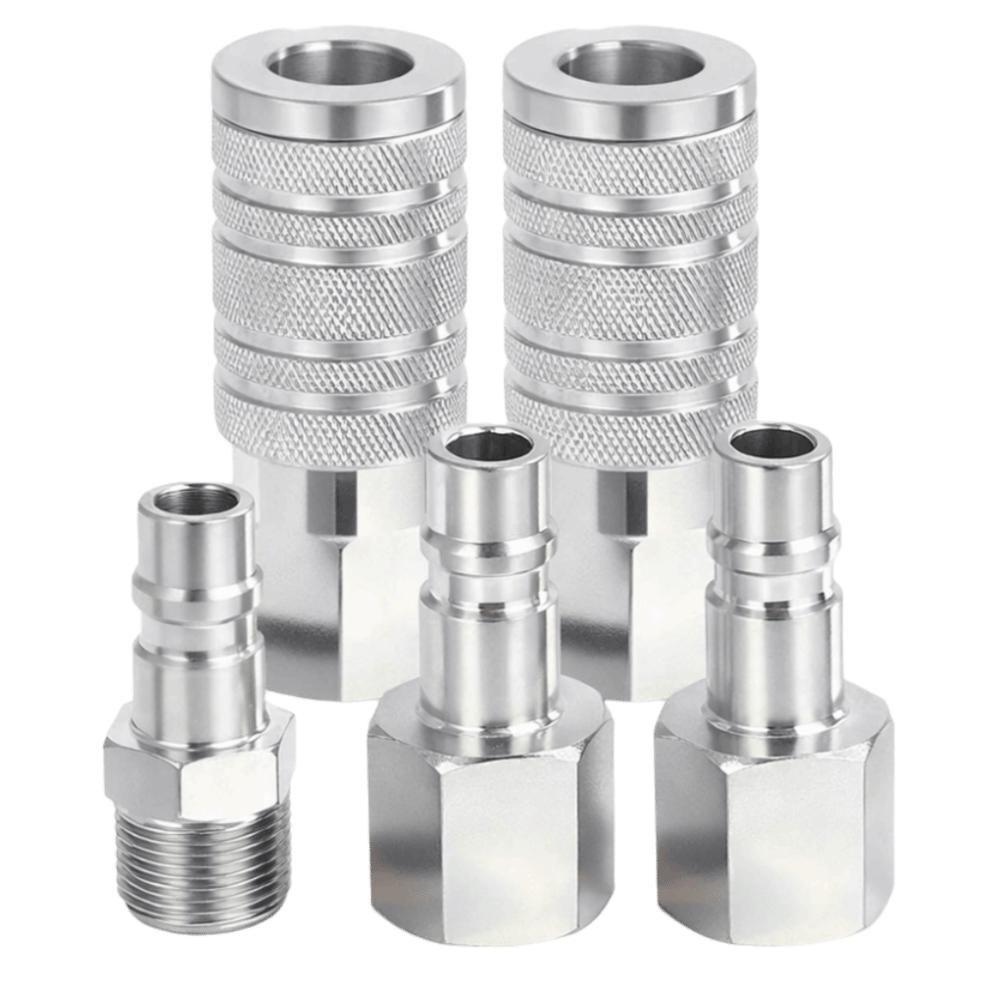 5pcs 300PSI Industrial Air Connect Fitting 1/2in NPT Pneumatic Tool Adapter  Air Compressors