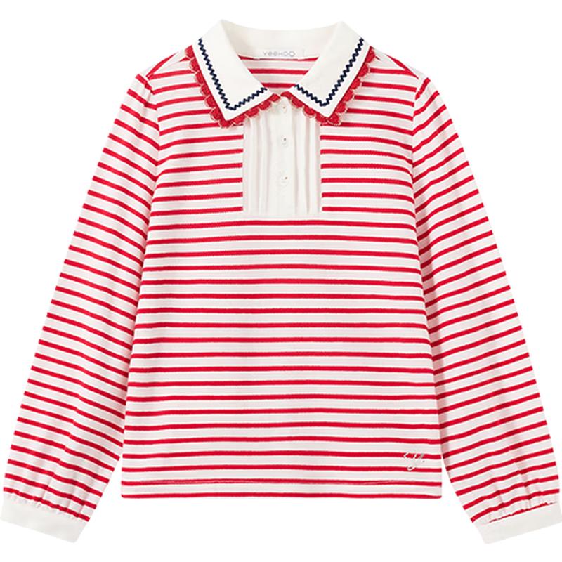 YEEHOO Girls  School Style Long Sleeve Polo T-Shirt 150