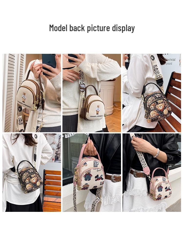 2025 Hello Kitty Women's Cartoon Bear Shoulder Crossbody Phone Bag - Cute, Fashionable, Versatile