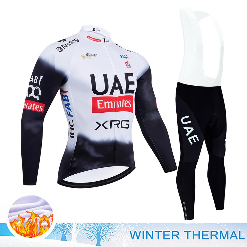 2026 UAE Cycling Clothing Man Winter Thermal Fleece Cycling Jersey Man Men's Bicycles Road Bike Jerseys Cycle Jersey Set Sport Suit