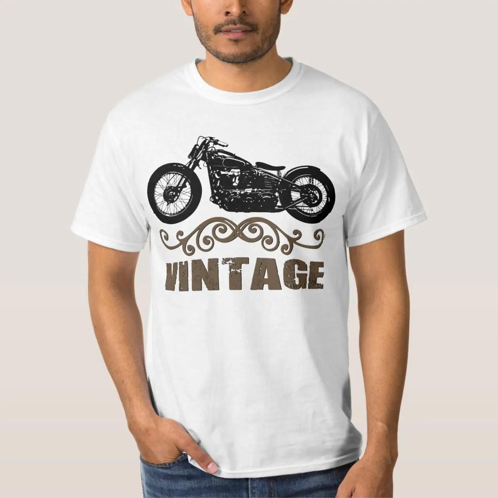Vintage Motorbike T Shirt Vintage Unisex Graphic Soft Fashion Top For Everyday Wear Slightly Comfortable