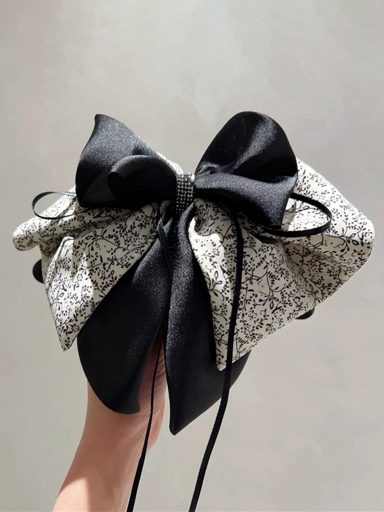 1PCS Black Large Bow Hair Claw Clips for Women Girls,Hair Barrette Clamps for Thick Thin Hair,Fashion Hair Accessories Styling