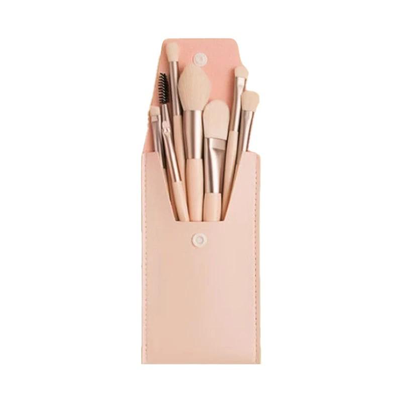 8-Piece Makeup Brush Set: Beginner Beauty Tools for Eyeshadow & Powder
