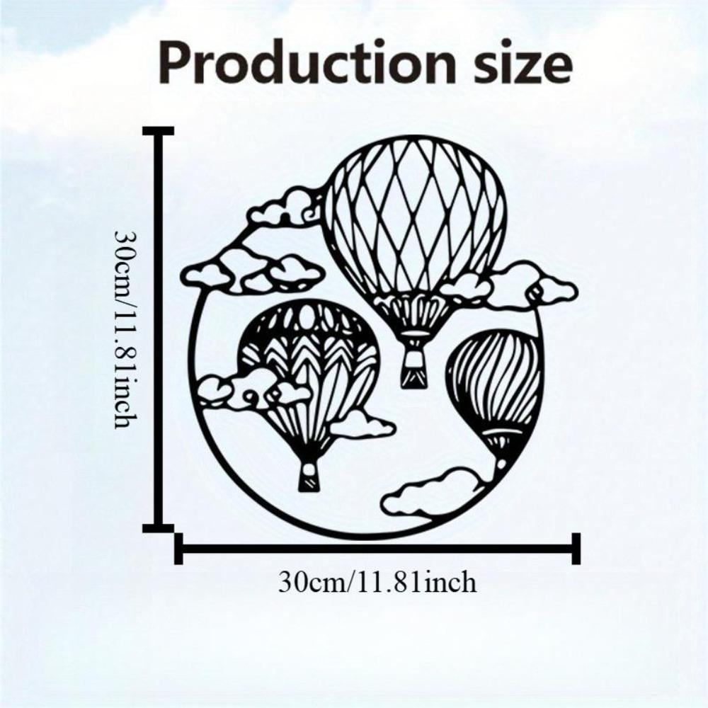 1pc Vintage Metal Hot Air Balloon Wall Art, Weather-Resistant Iron Indoor Outdoor Christmas Gift for Travel Enthusiasts