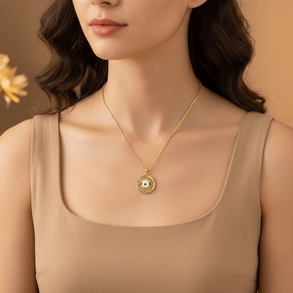 Pendant Glaze Luxury Necklace Pleated Devil's Eye Banquet Clothes Neck Chain  Party Favors