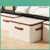 Linen Large Box Capacity Storage With Lid Scratch Resistant Foldable For Clothing Blankets Toys Books Portable Country Style Organizer