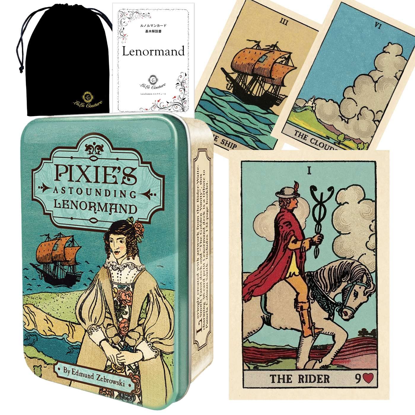 Lenormand Cards, 36 cards, Pixie s Astounding Lenormand, in a tin case, with Japanese instruction booklet [Authentic]