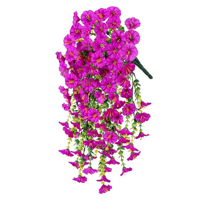 

Hot Sale Outdoor Wedding Party Garden Yard Decor Artificial Morning Glory Wall Hanging Simulation Flowers Rattan Home Decoratio