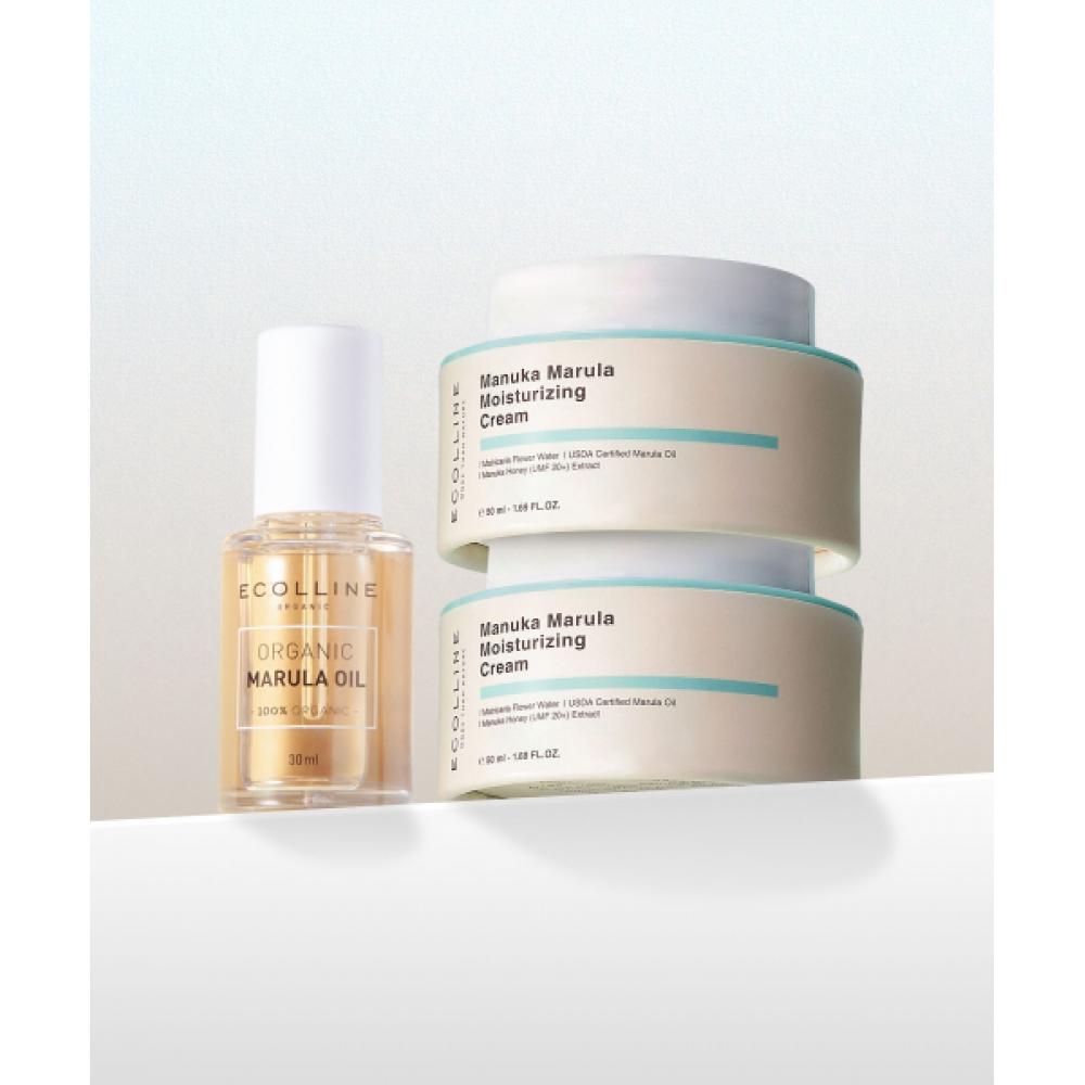 Ecoline Manuka Marula Moisturizing Cream 2ea + Organic Marula Oil NONE