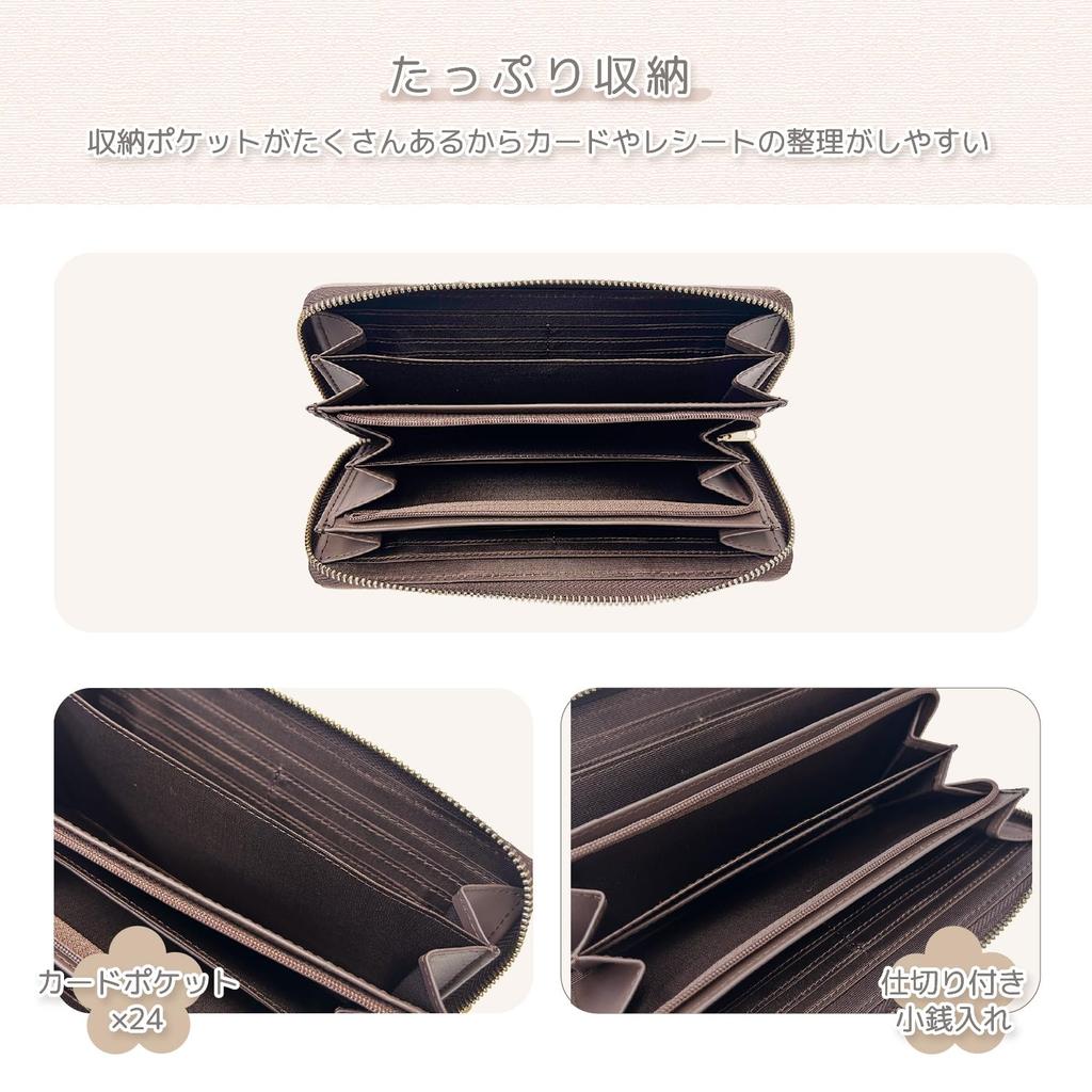 K-PARTS Bebe Dayan Compass Rose Round Zipper Long Wallet for Women and Girls, Bebe Dayan Cat Design, Cute Cat Accessories, Gift, Wachifield Map,