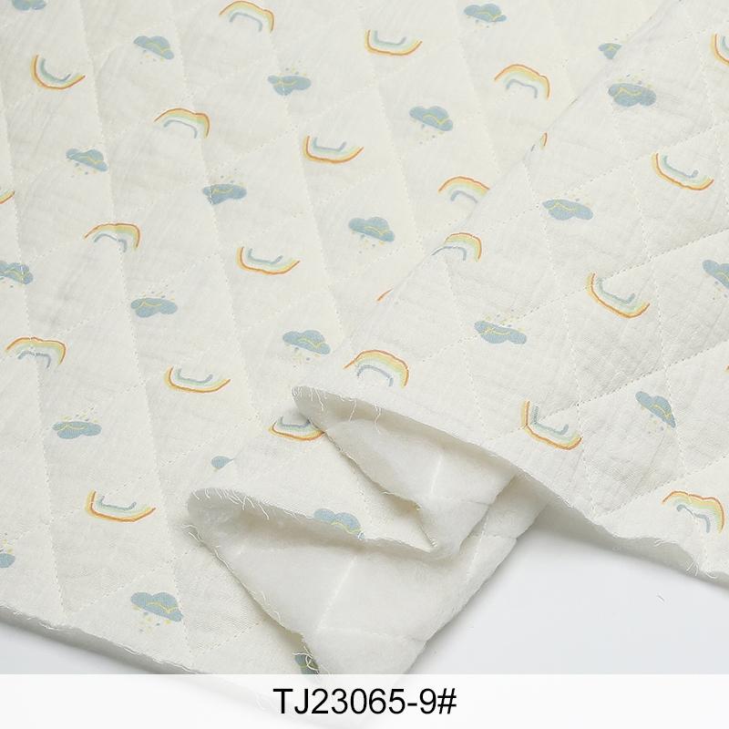 0.5m/2m Thicken Pure Cotton Double-layer Crepe Printed Quilted Cotton Fabric for Sewing Pajamas DIY Children's Clothing Fabrics