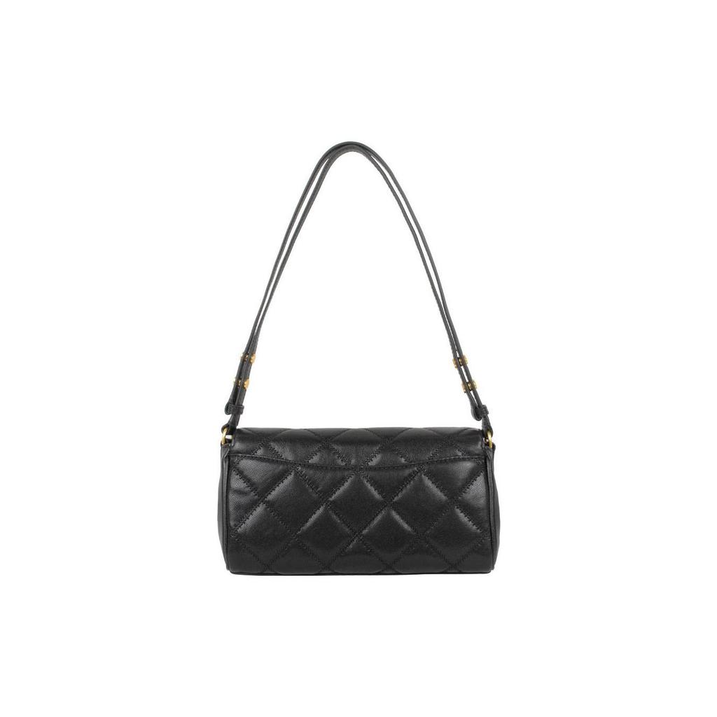 Tory Burch Tb-Willa Minimalist Fashion Cross-Stitch Metal Logo Rivet Decor Caviar Bag Baguette Bag Leather Crossbody Shoulder Bag Small 143673-001