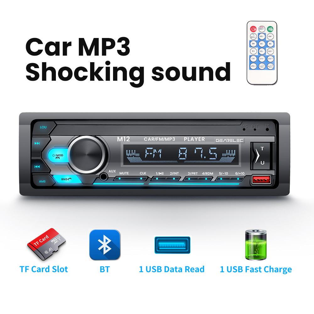 Autoradio Stereo 1DIN Lettore MP3 Bluetooth 60Wx4 Ingresso AUX TF USB Unità Principale Ricevitore