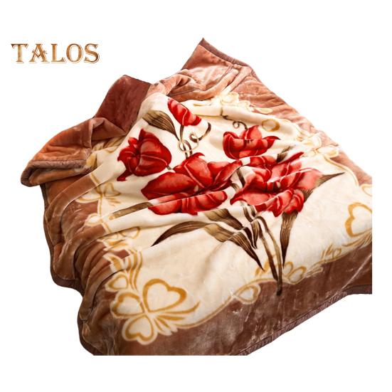 Flanelldecke, verdickter Blumendruck, doppellagig, wärmespeichernd, pflegeleicht, maschinenwaschbar, maximaler Komfort, wendbar, extragroß, für den Winter